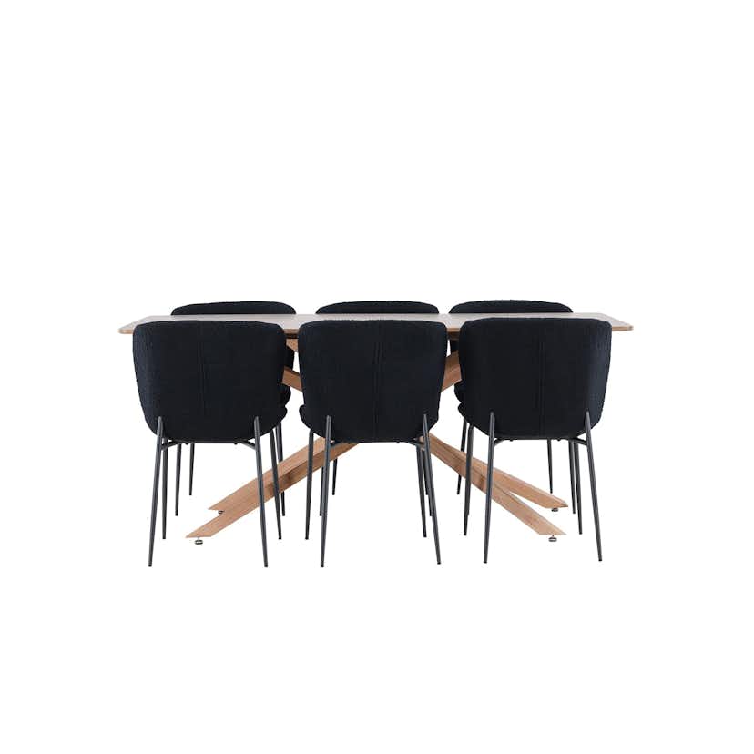 Matgrupp Venture Home Piazza 180 med 6 st Modesto Stolar Teddy