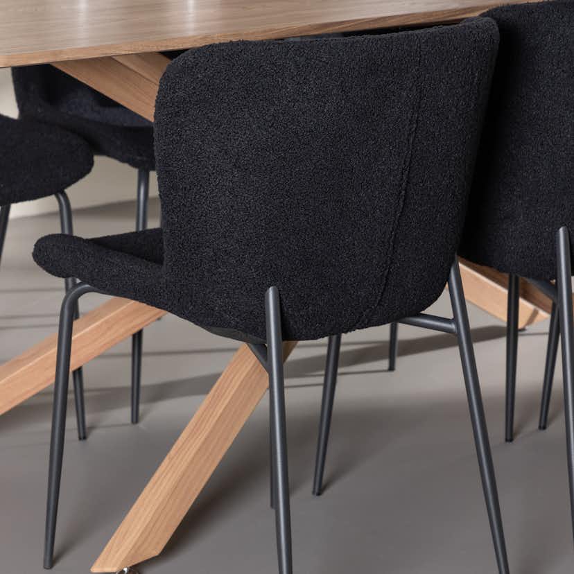 Matgrupp Venture Home Piazza 180 med 6 st Modesto Stolar Teddy