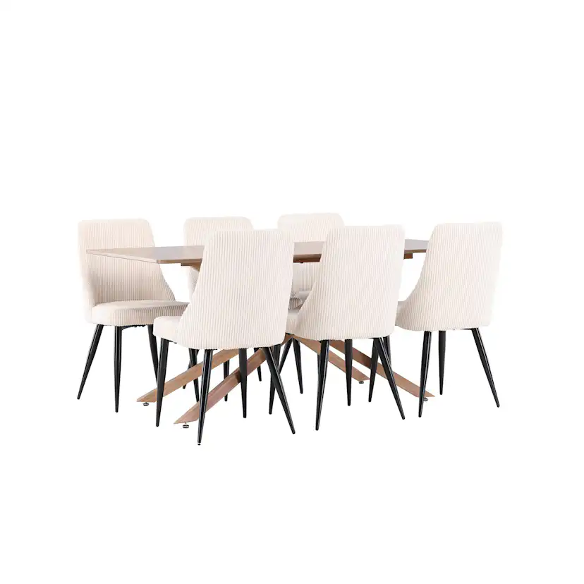 Matgrupp Venture Home Piazza 180 med 6 st Leone Stolar