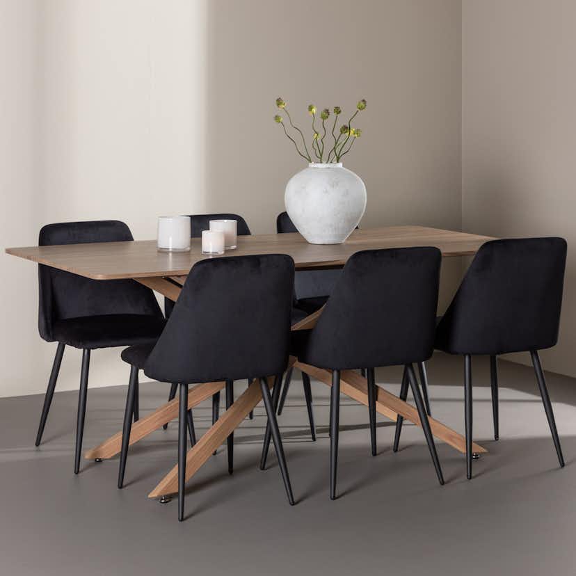 Matgrupp Venture Home Piazza 180 med 6 st Night Stolar