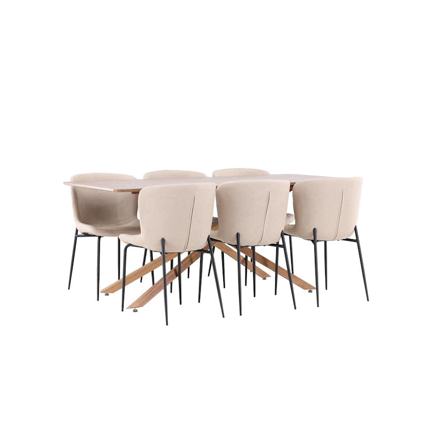 Matgrupp Venture Home Piazza 180 med 6 st Modesto Stolar Boucle