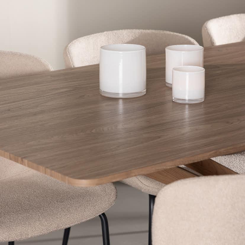 Matgrupp Venture Home Piazza 180 med 6 st Modesto Stolar Boucle