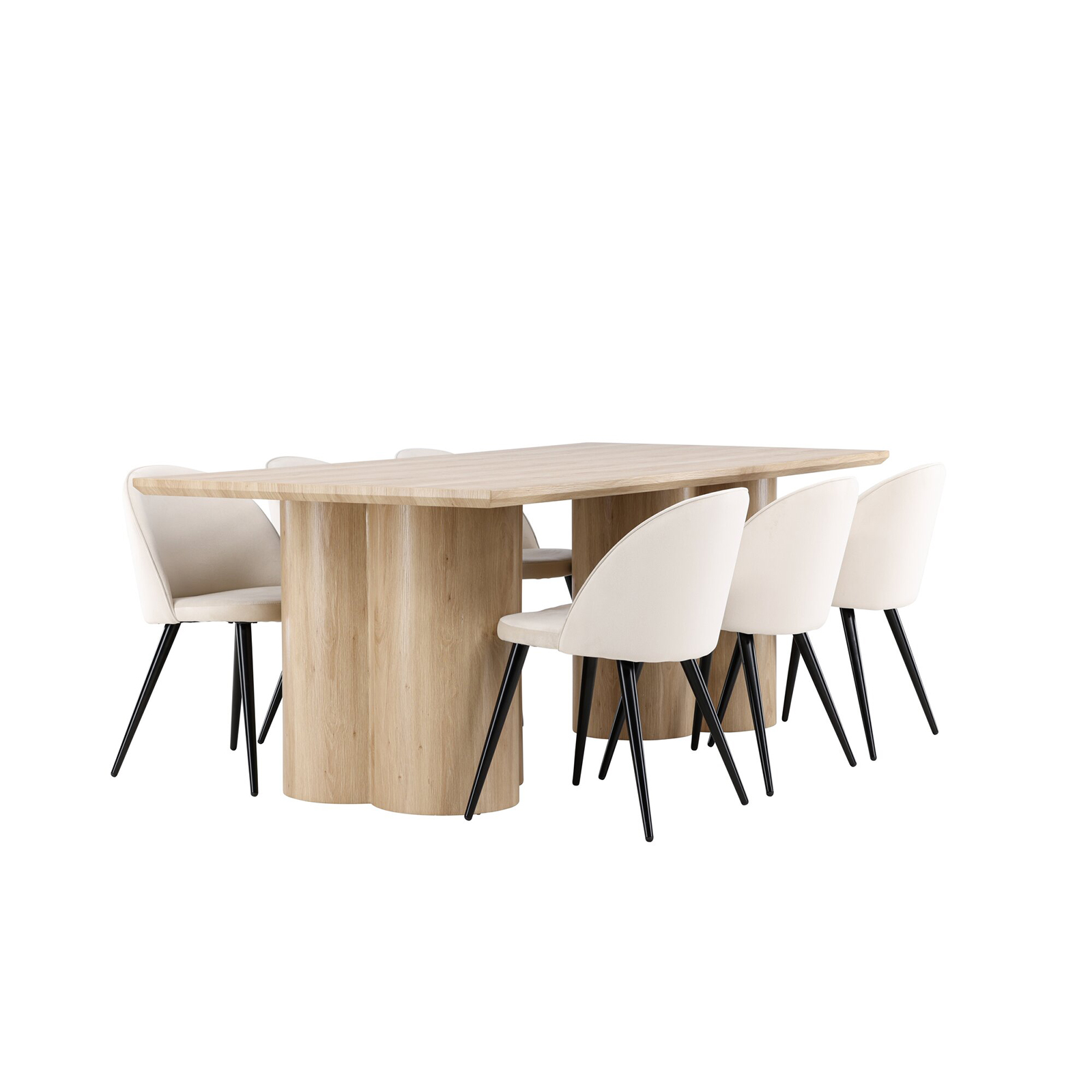 Matgrupp Venture Home Olivia 210 med 6 st Velvet Stolar