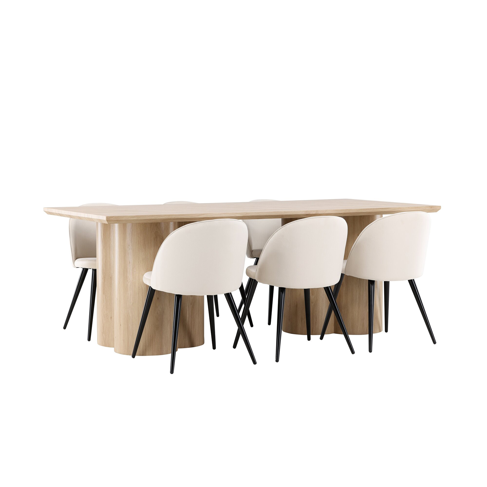 Matgrupp Venture Home Olivia 210 med 6 st Velvet Stolar