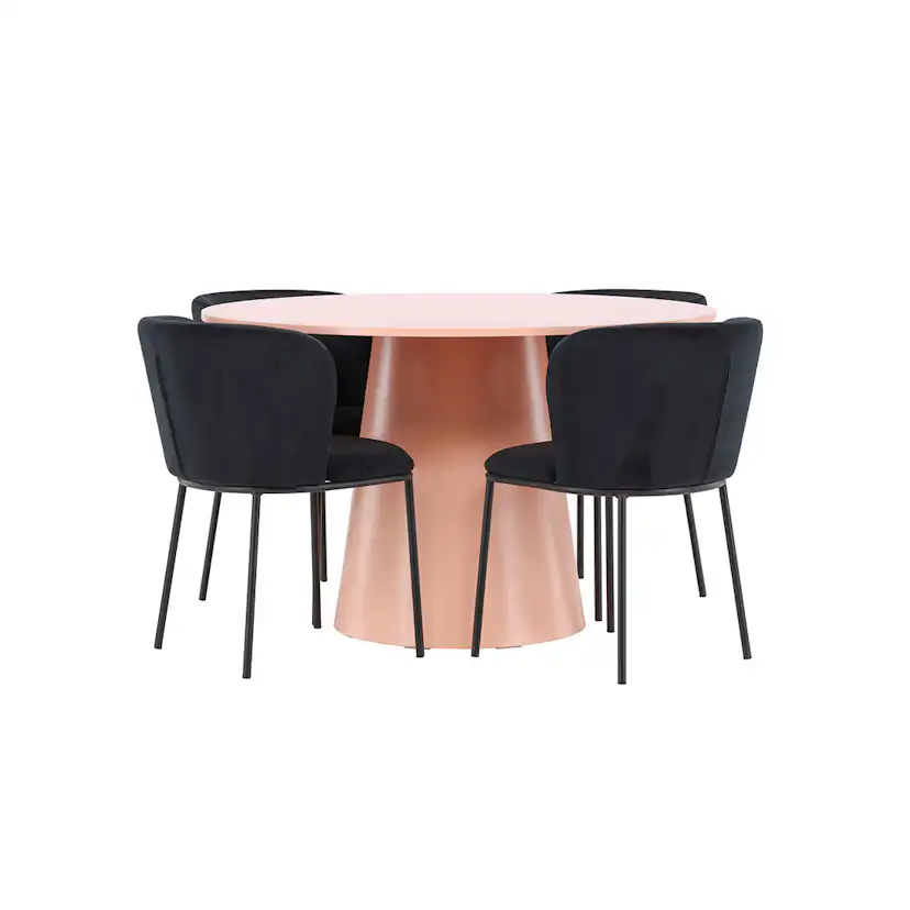 Matgrupp Venture Home Lanzo Ø120 cm med 4st Edina Matstolar