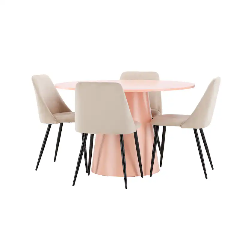 Matgrupp Venture Home Lanzo Ø120 cm med 4st Night Matstolar