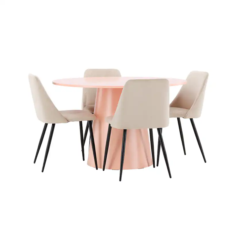 Matgrupp Venture Home Lanzo Ø120 cm med 4st Night Matstolar