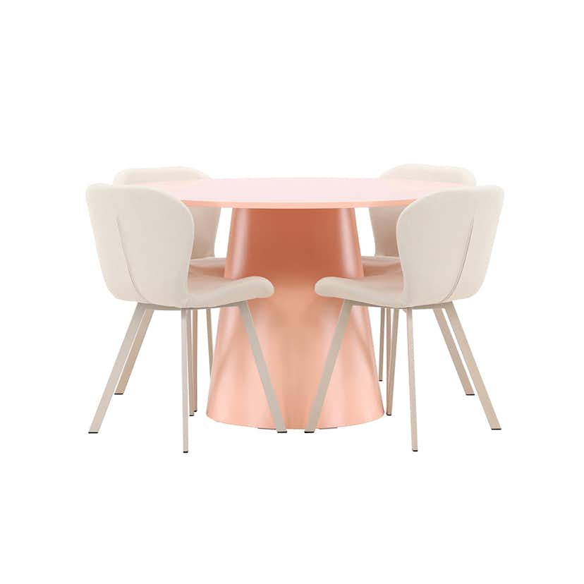 Matgrupp Venture Home Lanzo Ø120 cm med 4st Lilja Matstolar