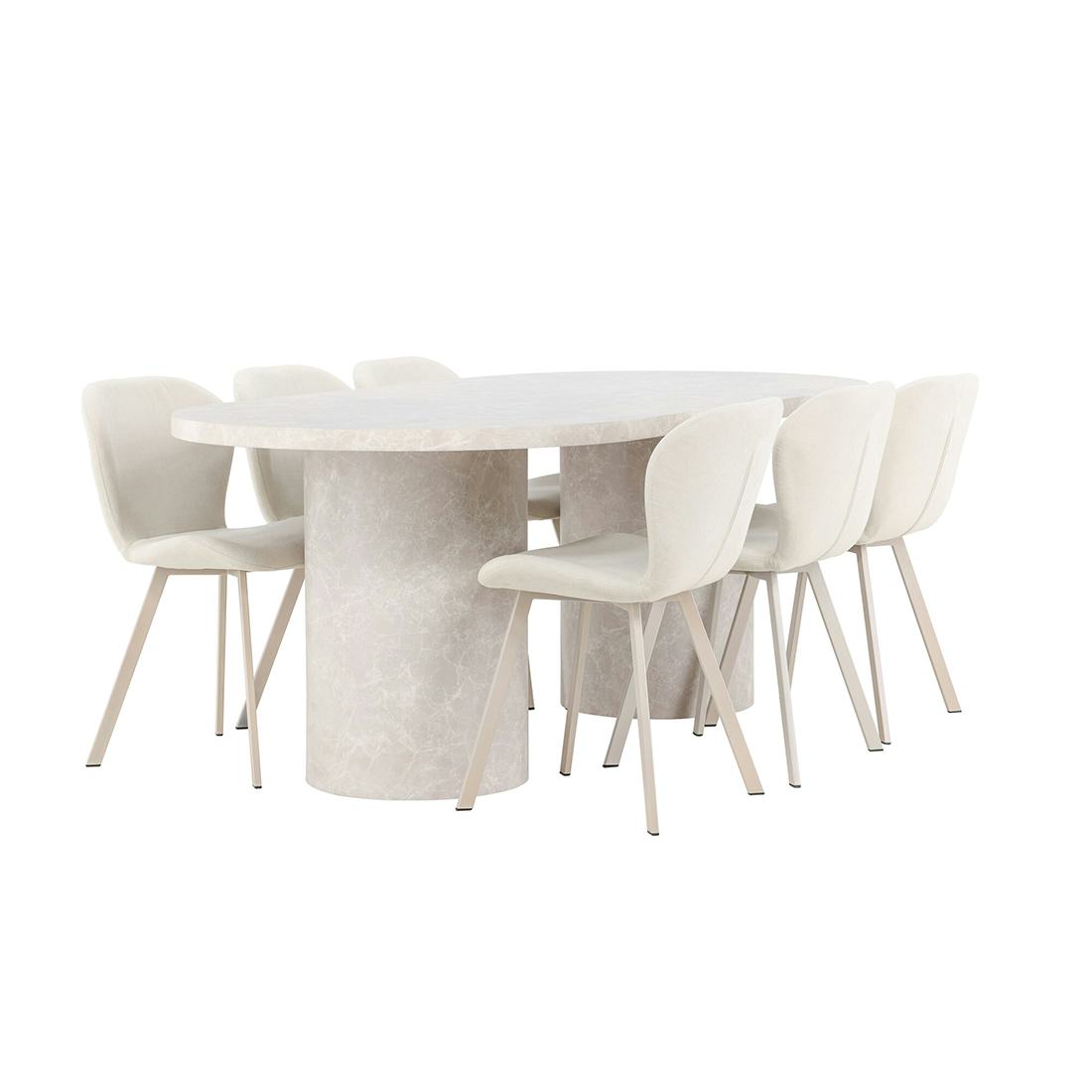 Matgrupp Venture Home Narvik med 6st Lilja Matstolar