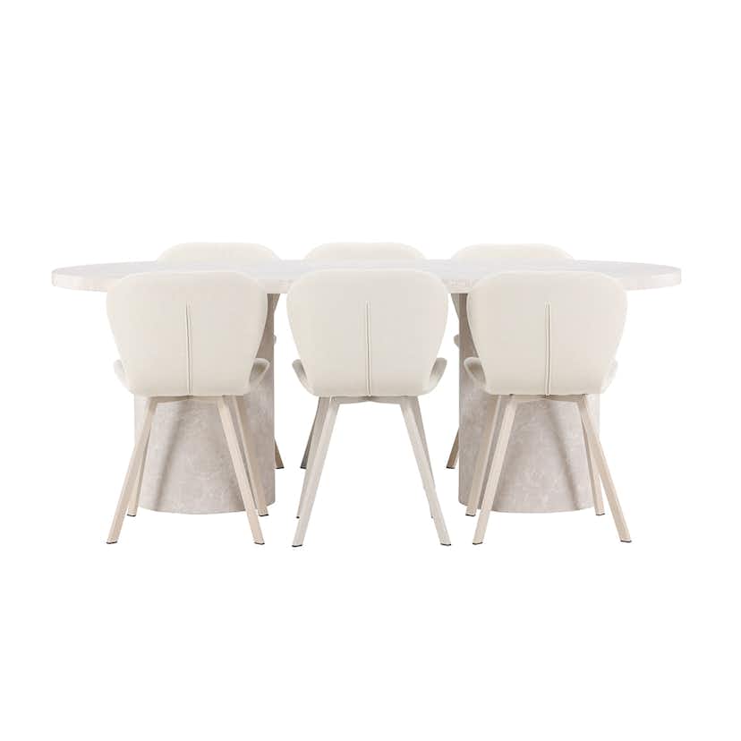 Matgrupp Venture Home Narvik med 6st Lilja Matstolar