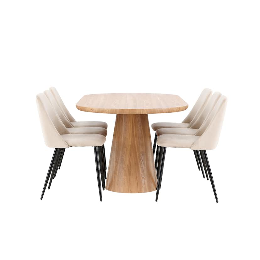 Matgrupp Venture Home Stjärnö med 6st Night Matstolar