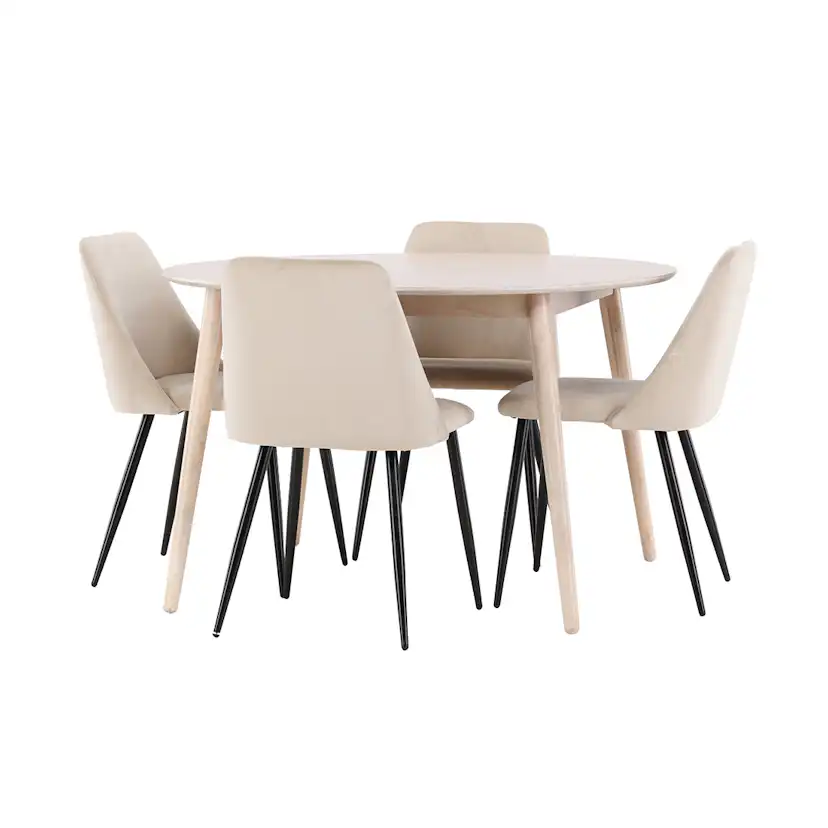 Matgrupp Venture Home Flora Ø120 cm med 4st Night Matstolar