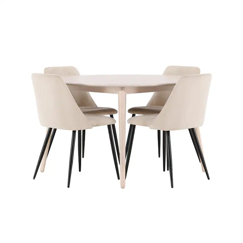 Matgrupp Venture Home Flora Ø120 cm med 4st Night Matstolar