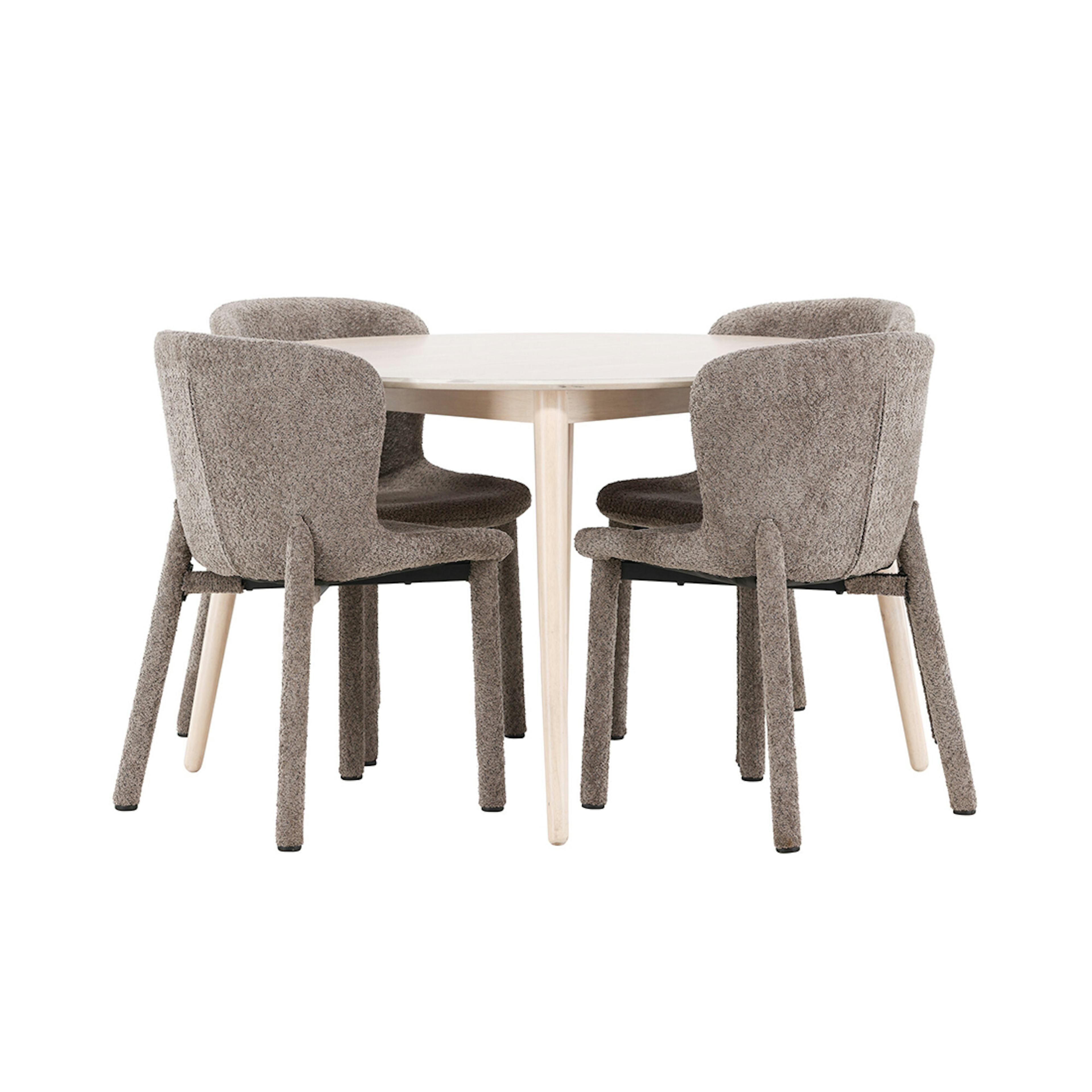 Matgrupp Venture Home Flora Ø120 cm med 4st Astoria Matstolar