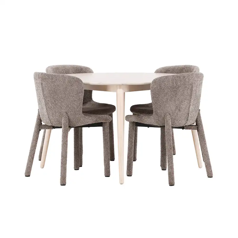 Matgrupp Venture Home Flora Ø120 cm med 4st Astoria Matstolar