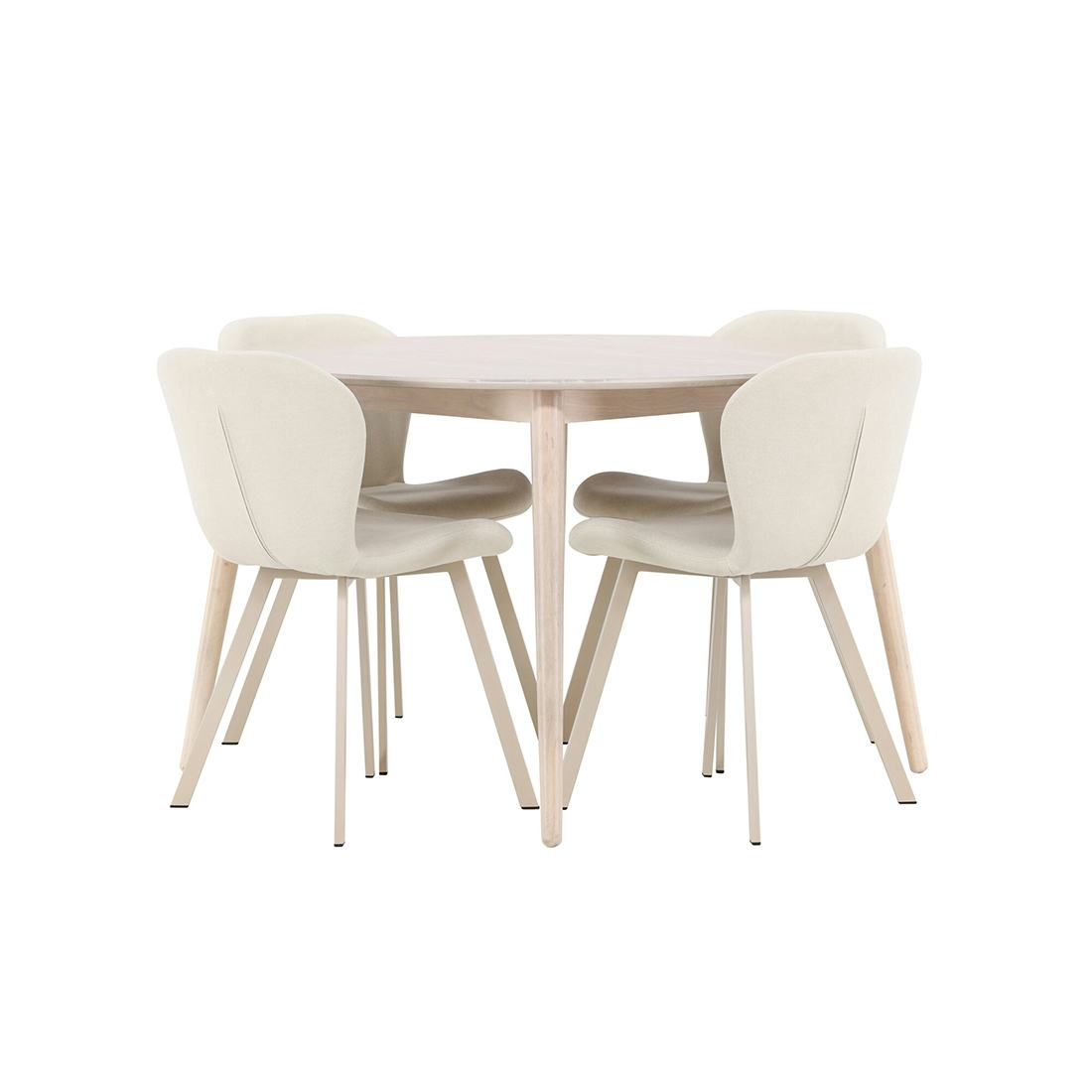 Matgrupp Venture Home Flora Ø120 cm med 4st Lilja Matstolar