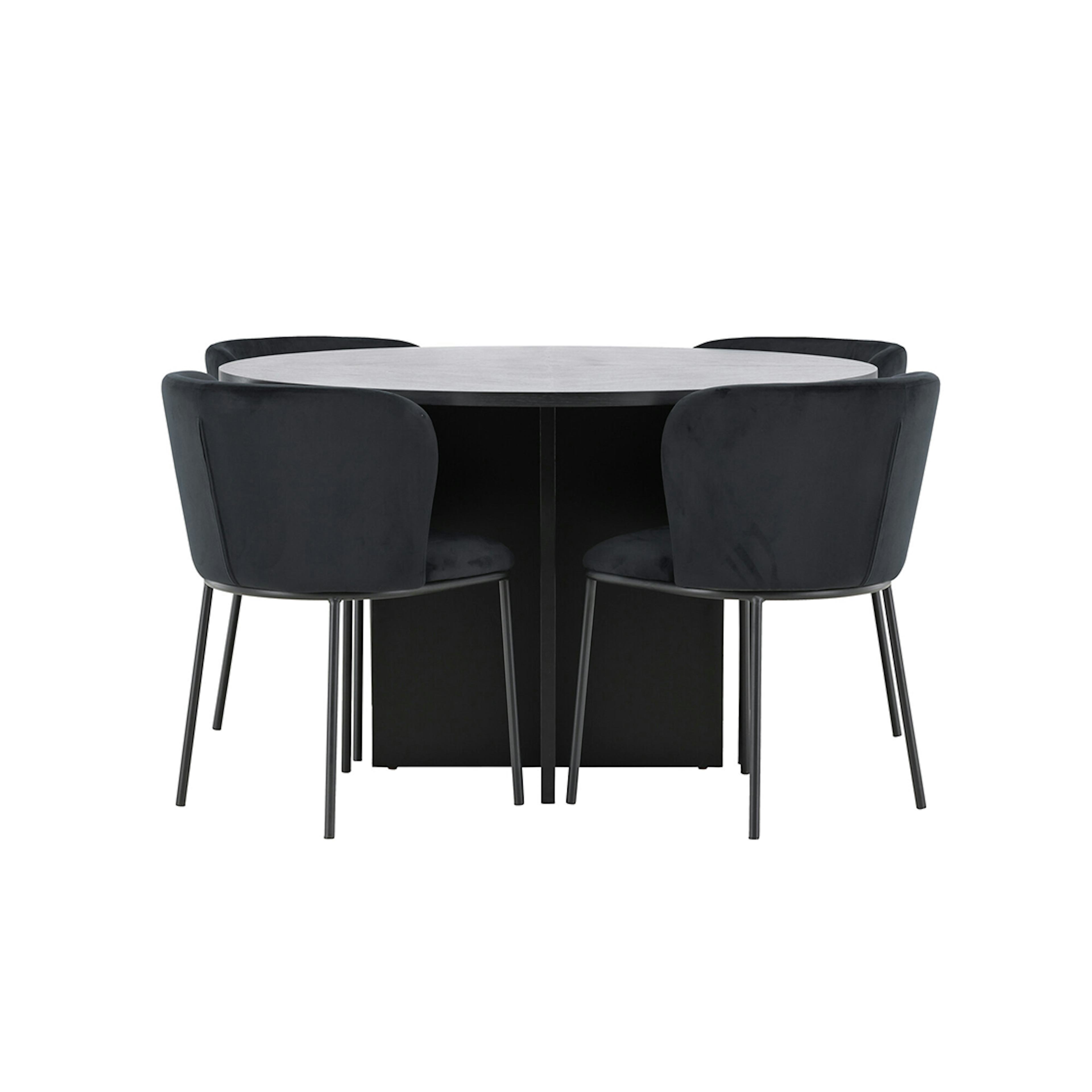 Matgrupp Venture Home Strada Ø120 cm med 4st Edina Matstolar