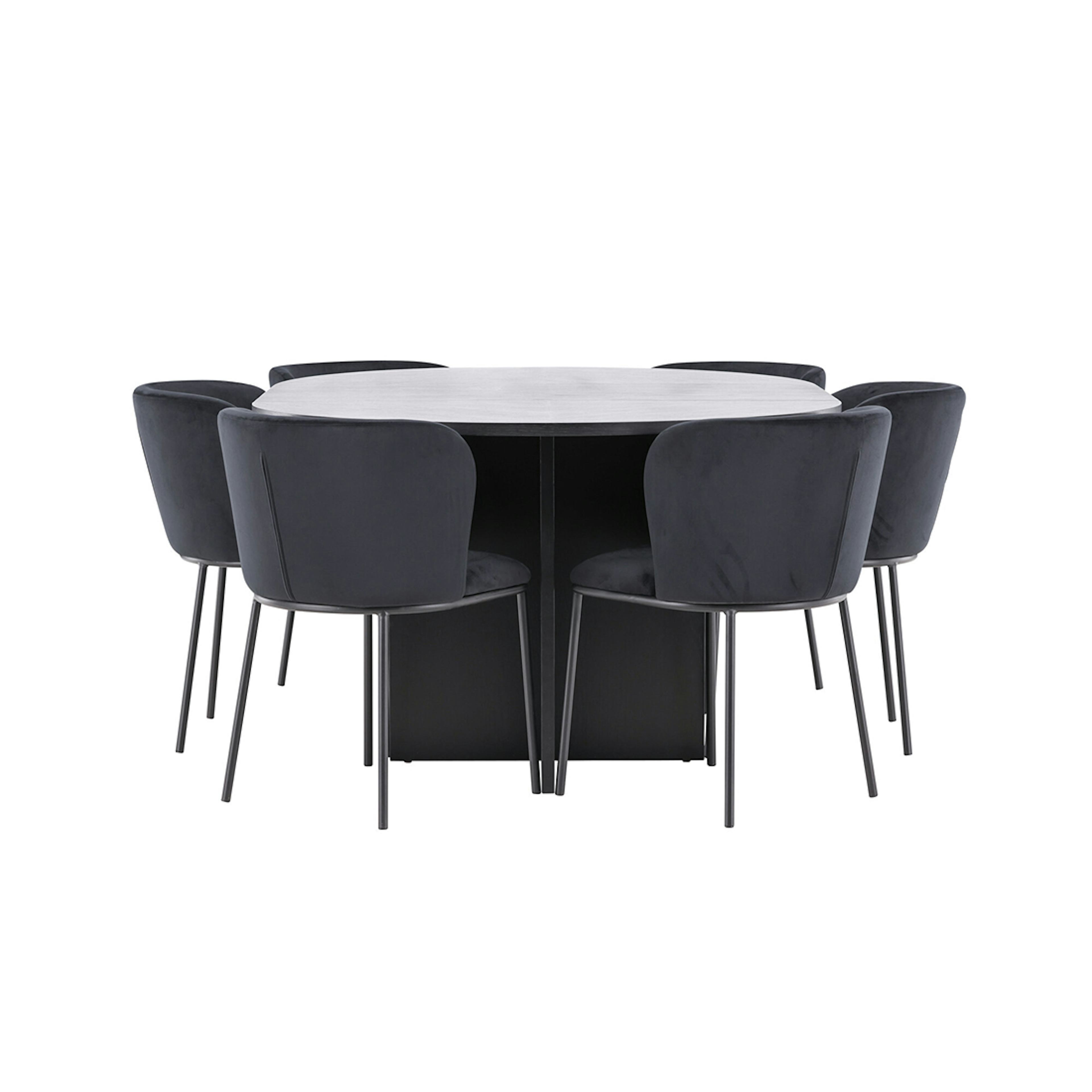 Matgrupp Venture Home Strada Ø120 cm med 6st Edina Matstolar