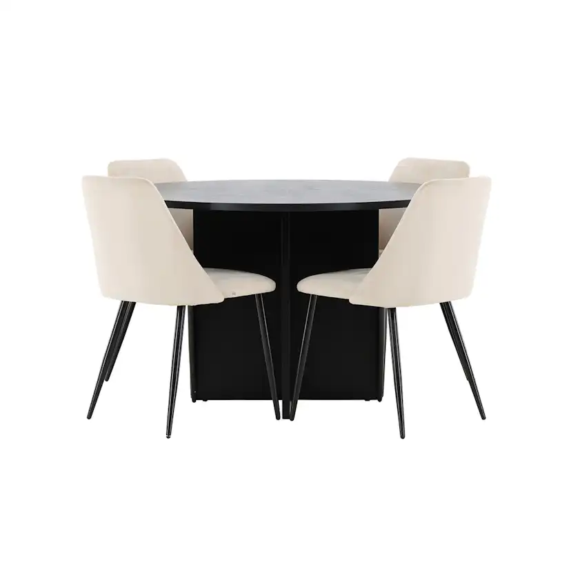 Matgrupp Venture Home Strada Ø120 cm med 4st Night Matstolar