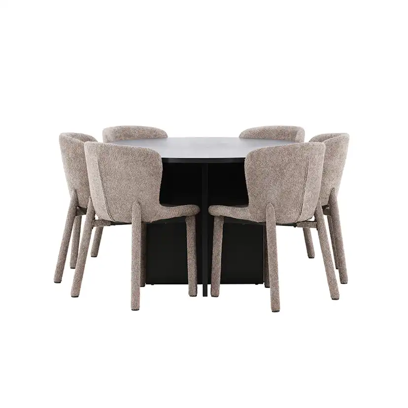 Matgrupp Venture Home Strada Ø120 cm med 6st Astoria Matstolar