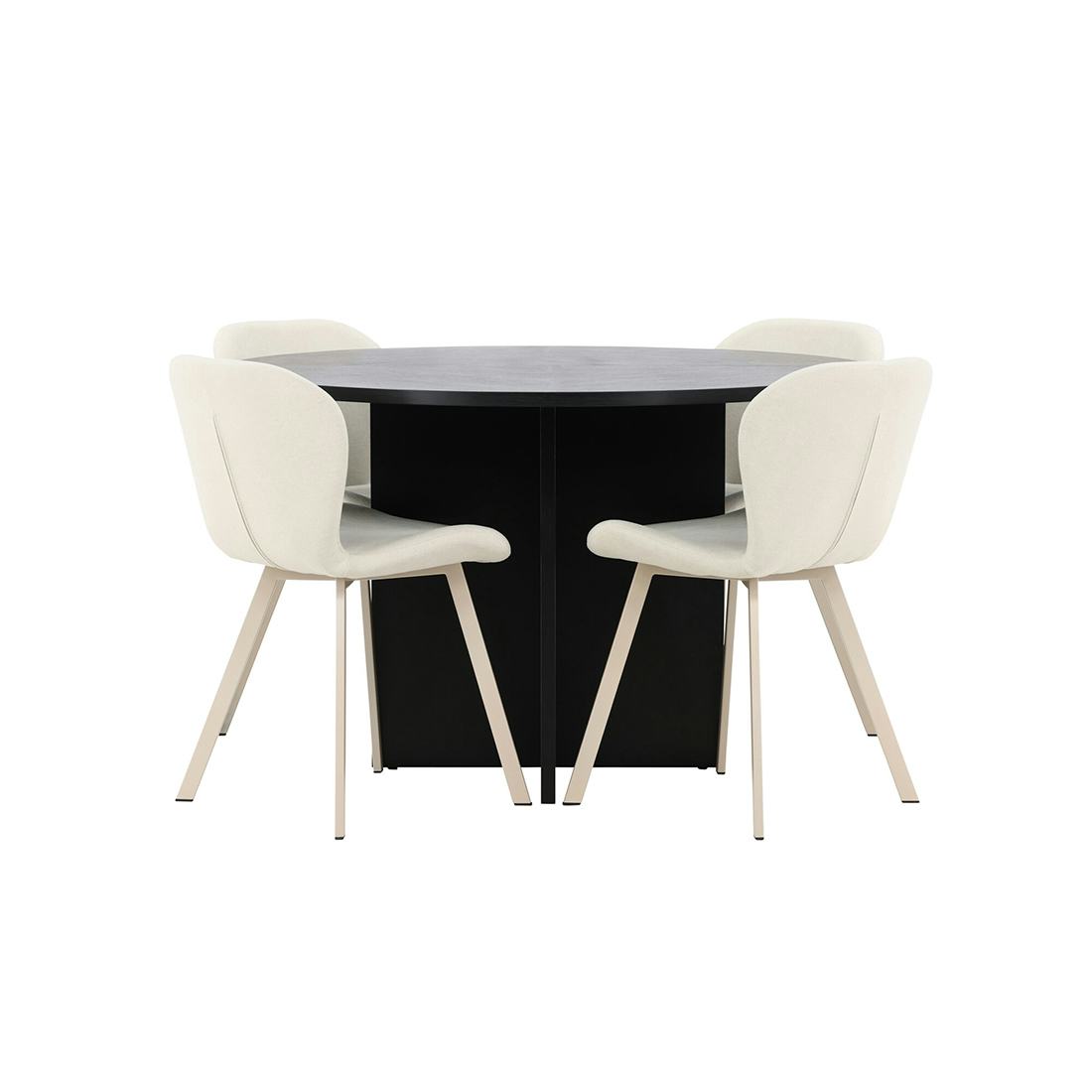 Matgrupp Venture Home Strada Ø120 cm med 4st Lilja Matstolar