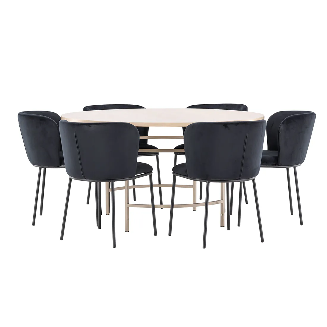 Matgrupp Venture Home Copenhagen Ø140 cm med 6st Edina Matstolar