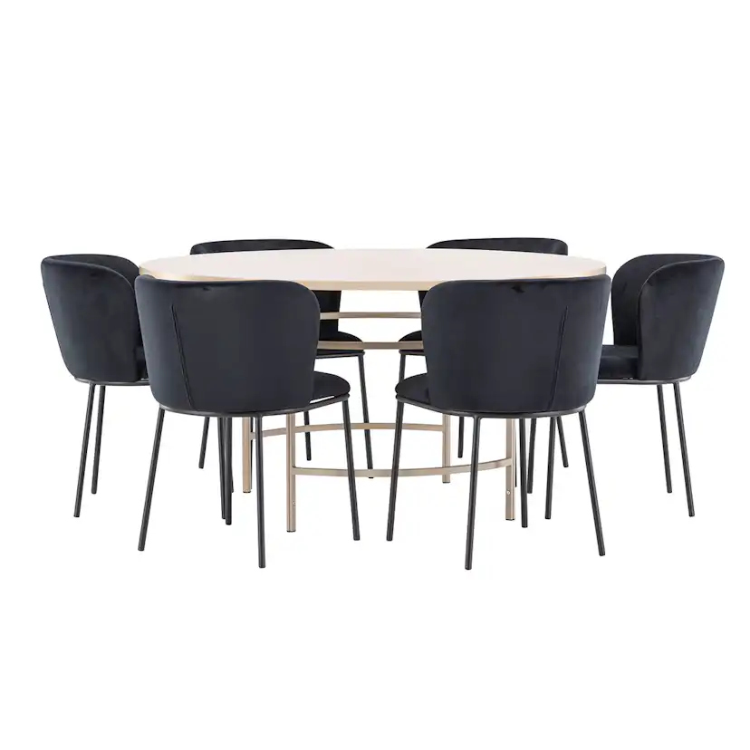 Matgrupp Venture Home Copenhagen Ø140 cm med 6st Edina Matstolar
