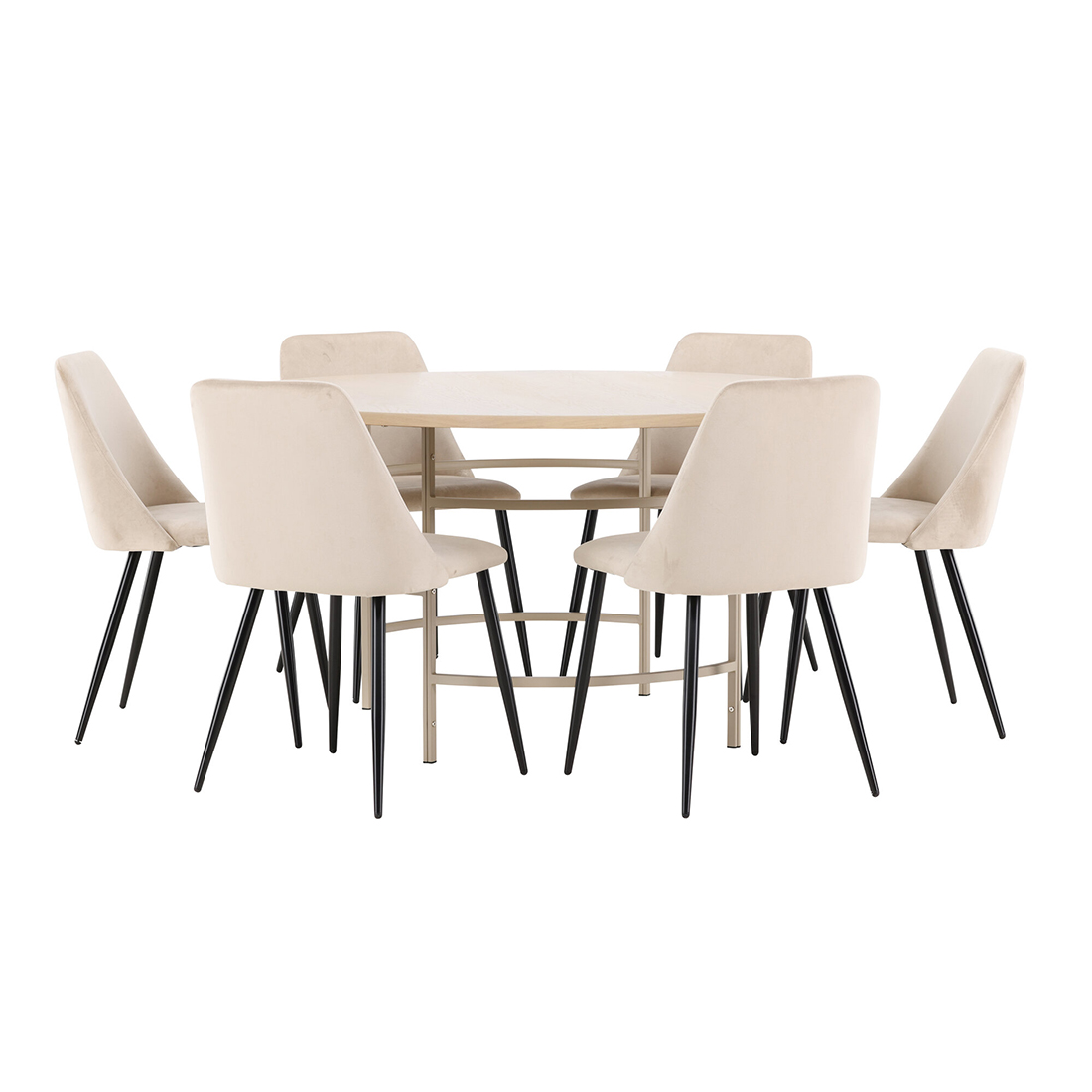 Matgrupp Venture Home Copenhagen Ø140 cm med 6st Night Matstolar