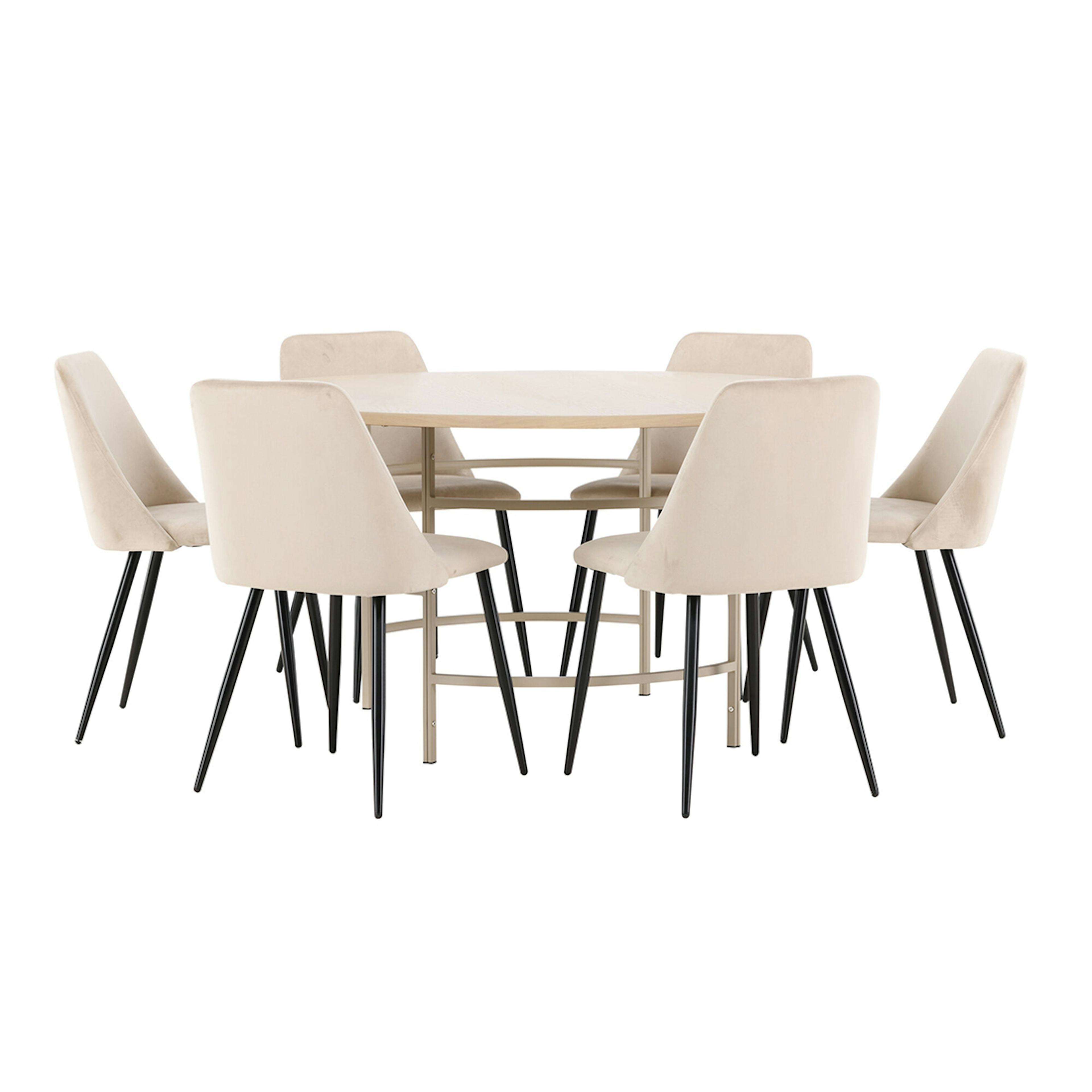 Matgrupp Venture Home Copenhagen Ø140 cm med 6st Night Matstolar
