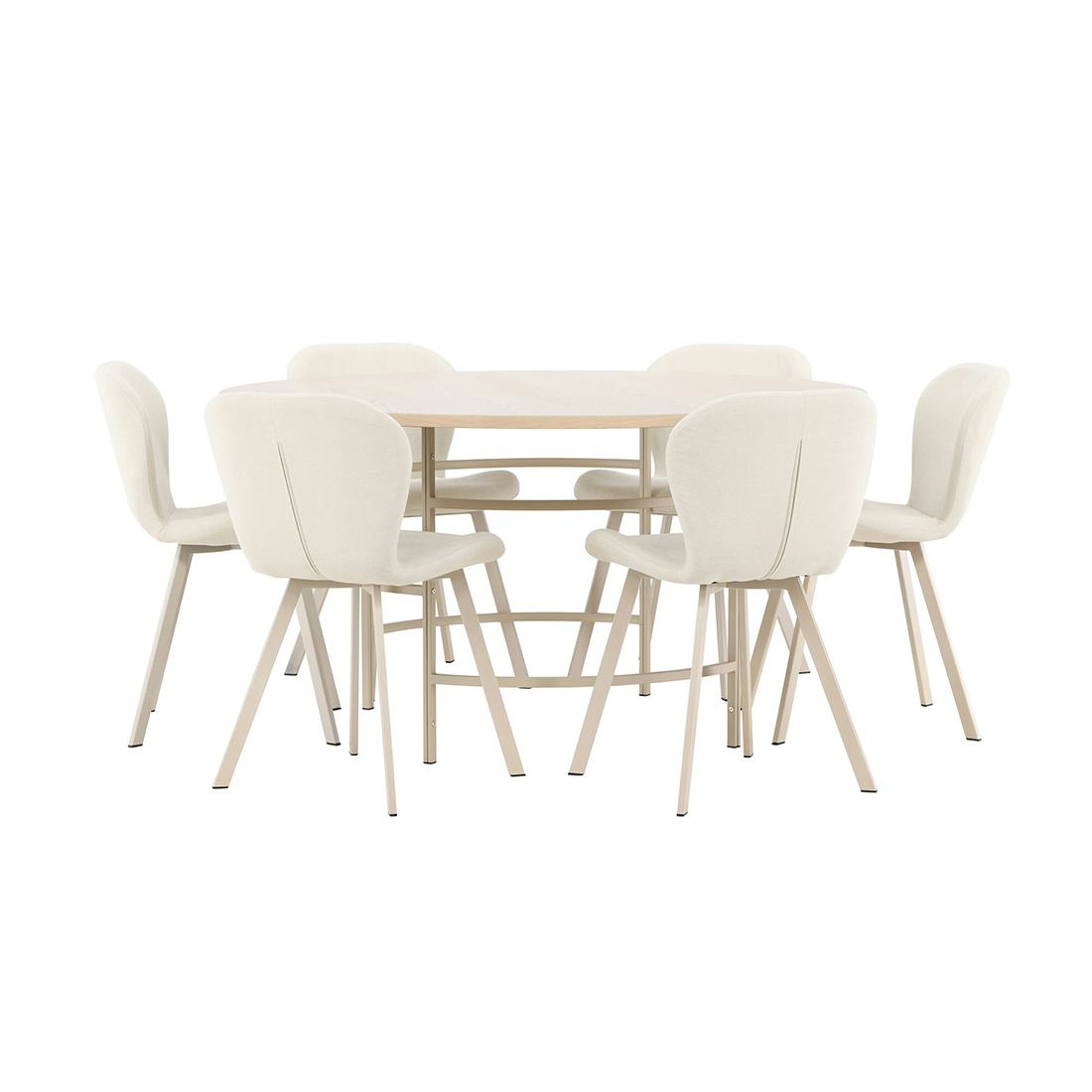 Matgrupp Venture Home Copenhagen Ø140 cm med 6st Lilja Matstolar