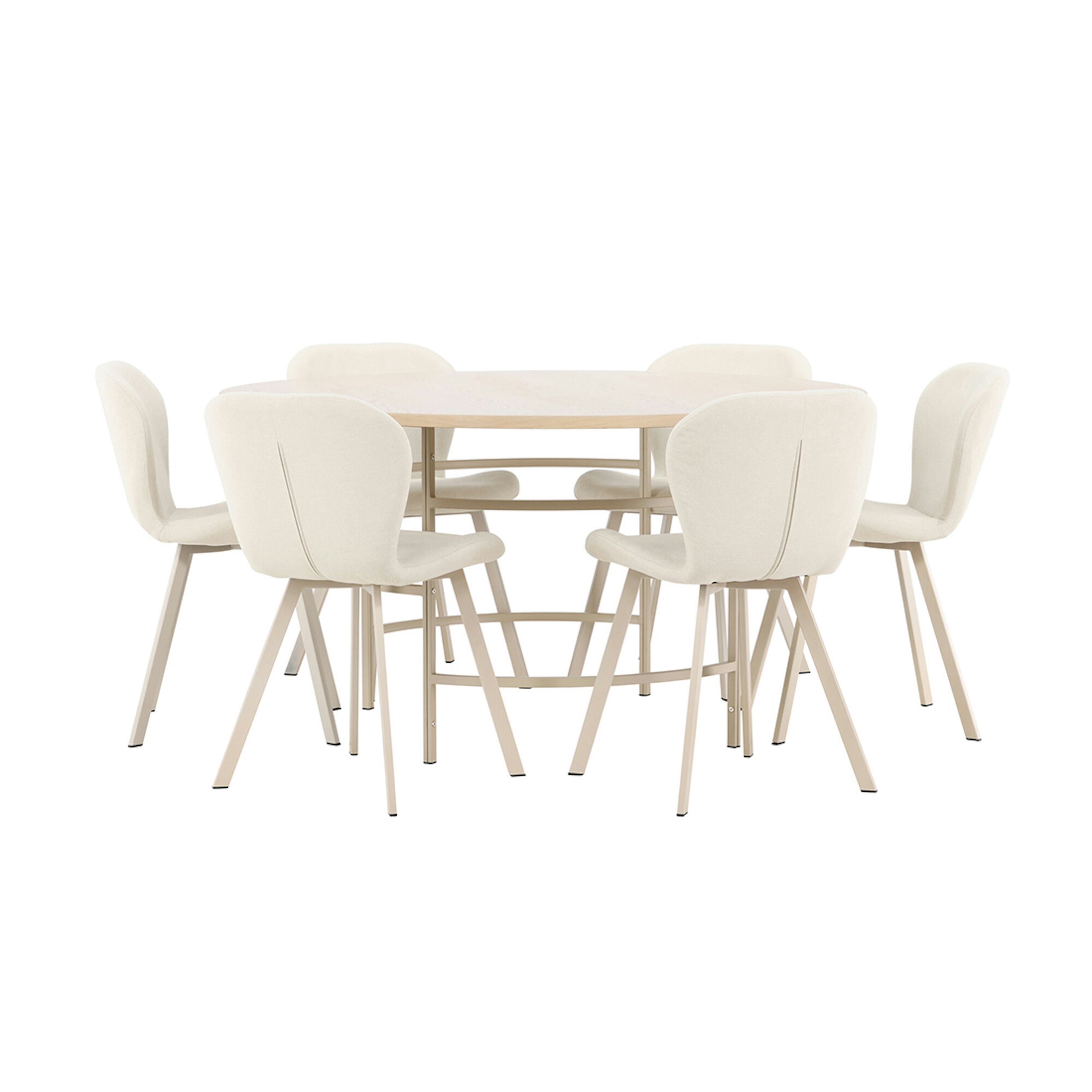 Matgrupp Venture Home Copenhagen Ø140 cm med 6st Lilja Matstolar