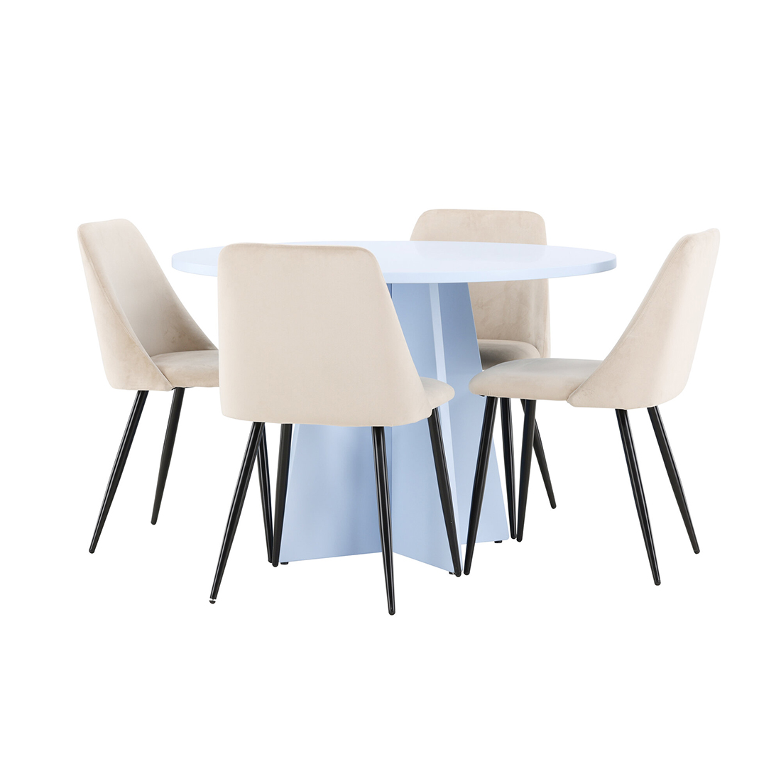 Matgrupp Venture Home Bootcut Ø110 cm med 4st Night Matstolar