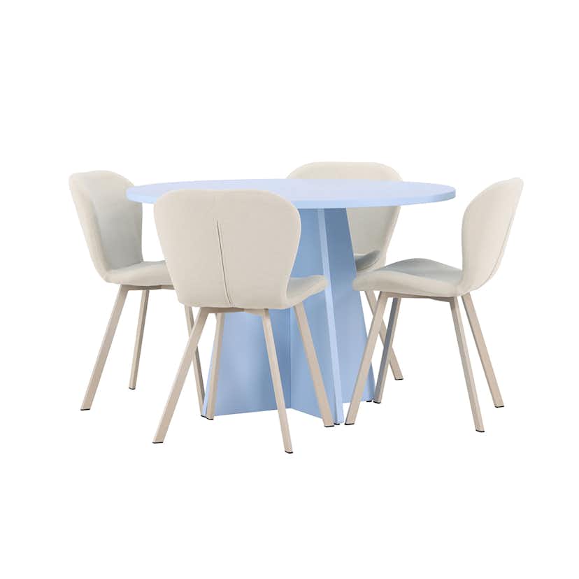 Matgrupp Venture Home Bootcut Ø110 cm med 4st Lilja Matstolar