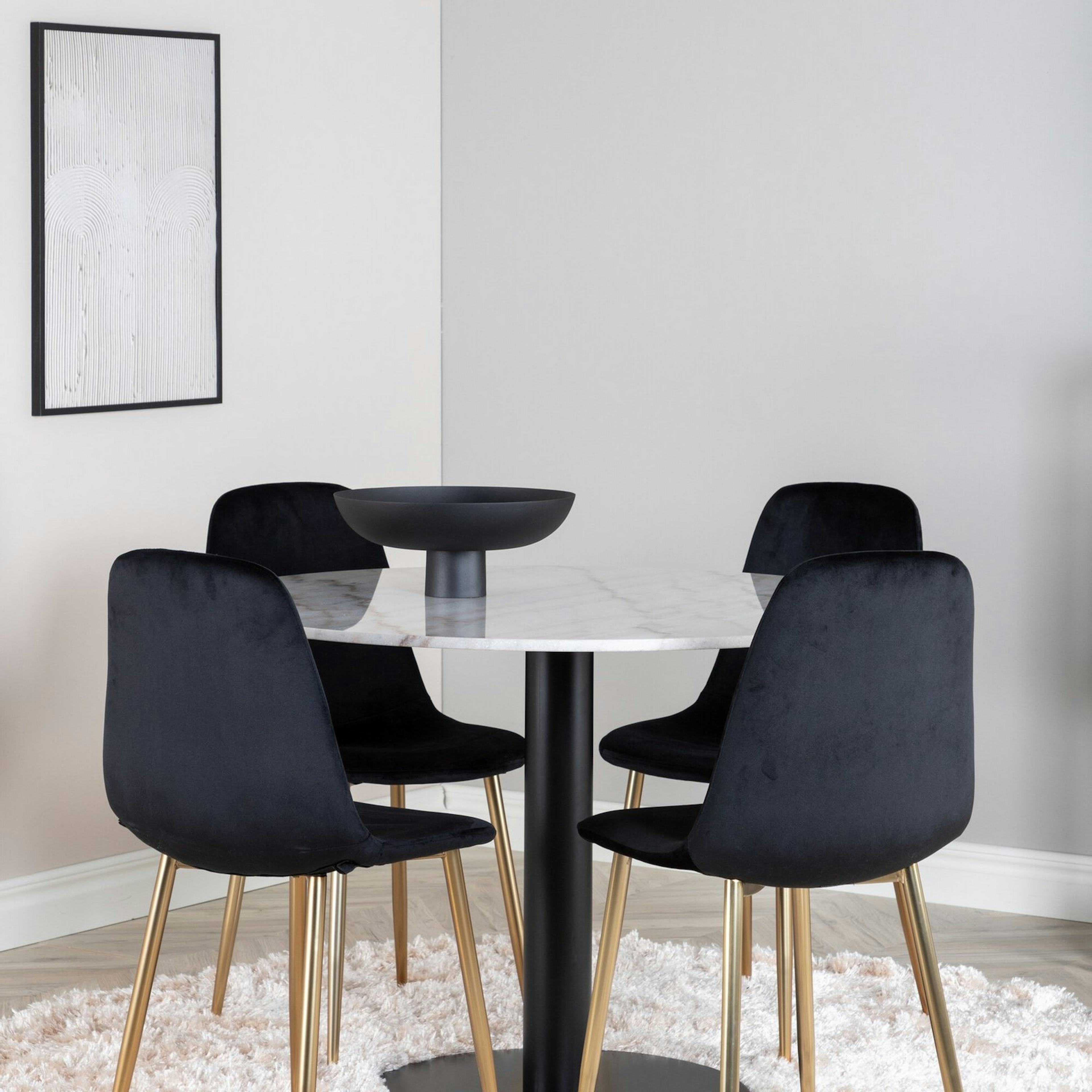 Matgrupp Venture Home Estelle Vit med 4 Pobbie Stolar