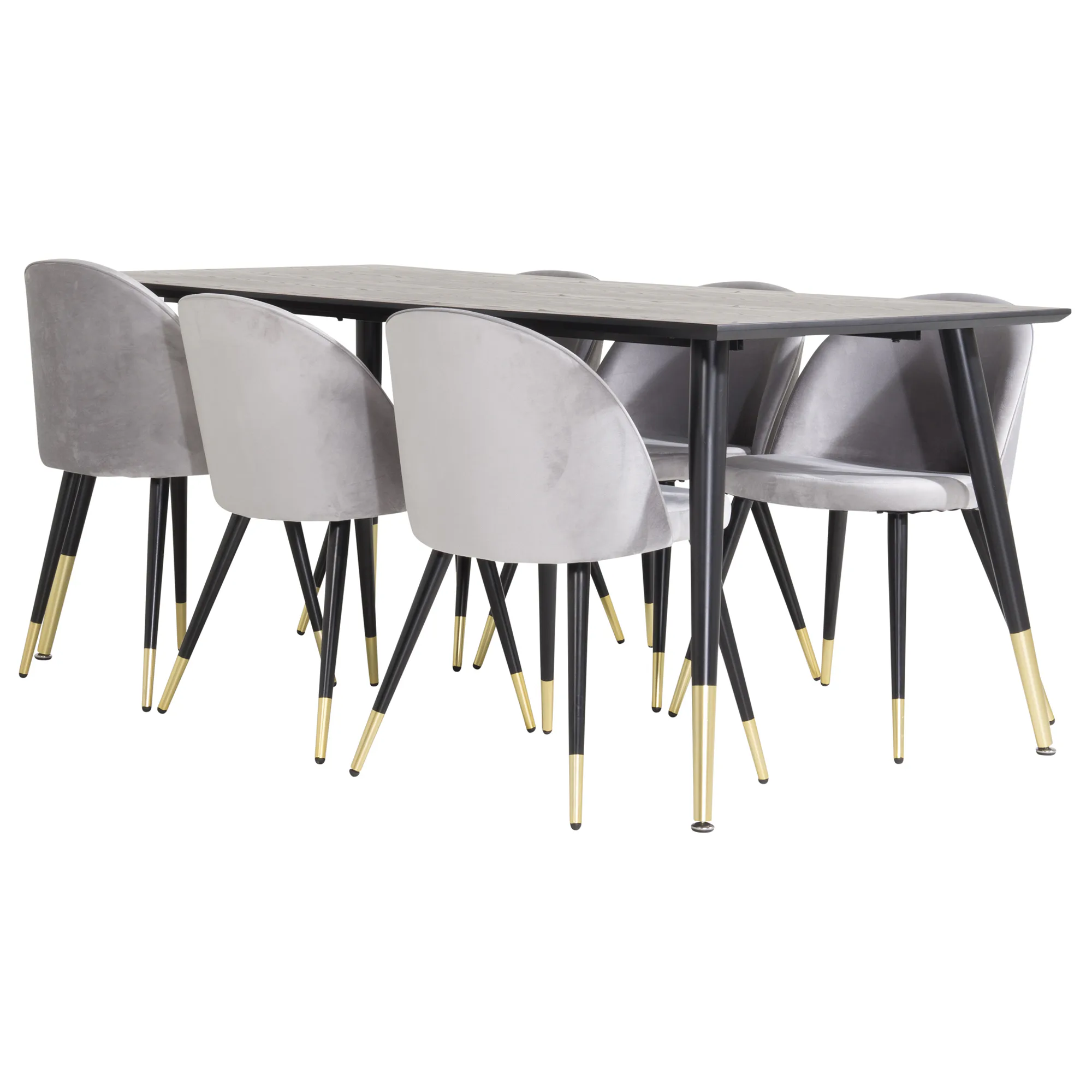 Matgrupp Venture Home Dipp med 6 Velvet Stolar