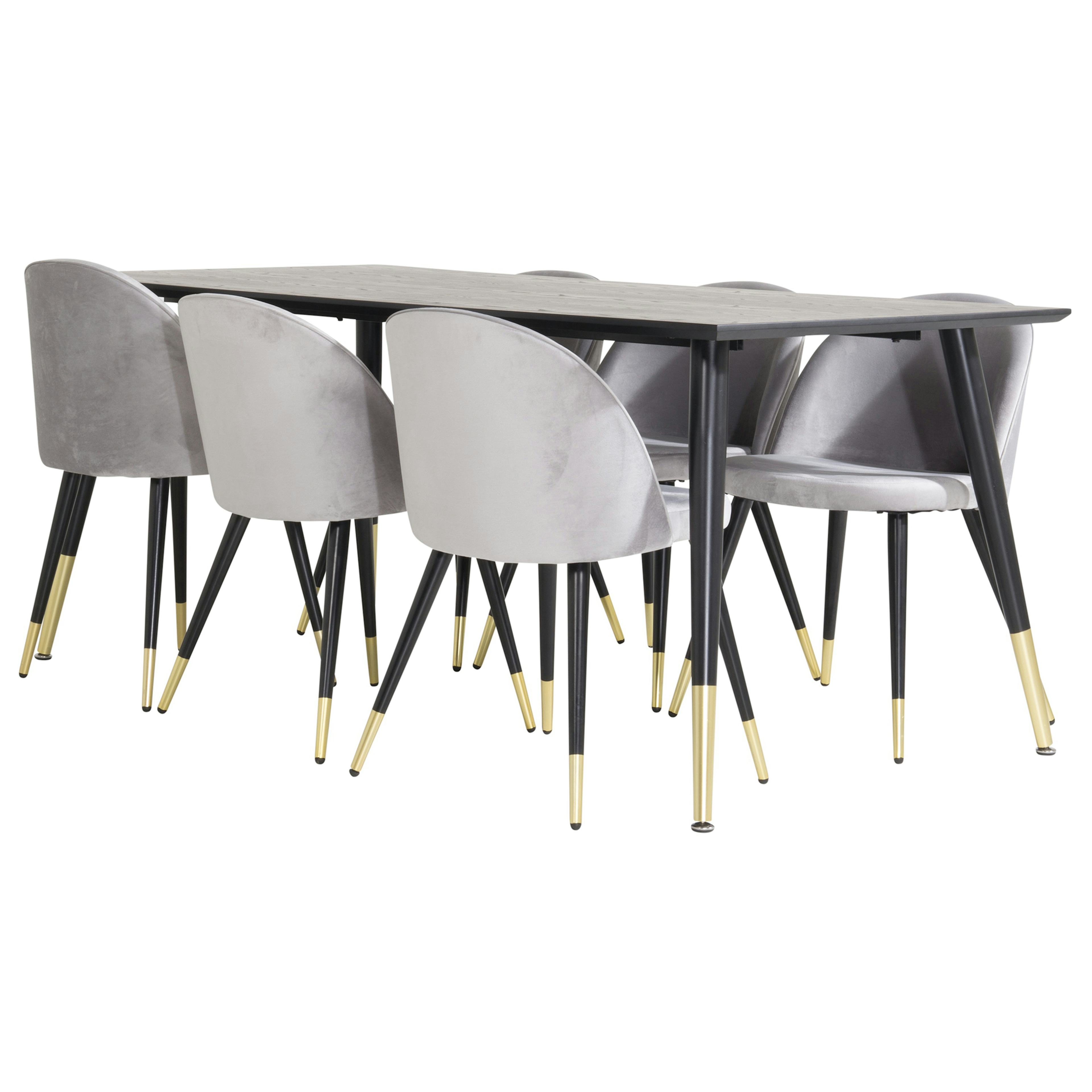 Matgrupp Venture Home Dipp med 6 Velvet Stolar