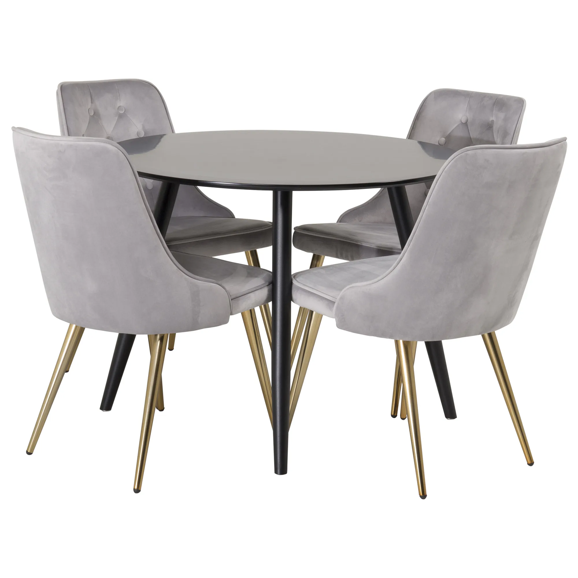 Matgrupp Venture Home Plake med 4 Vera Stolar Sammet Runt