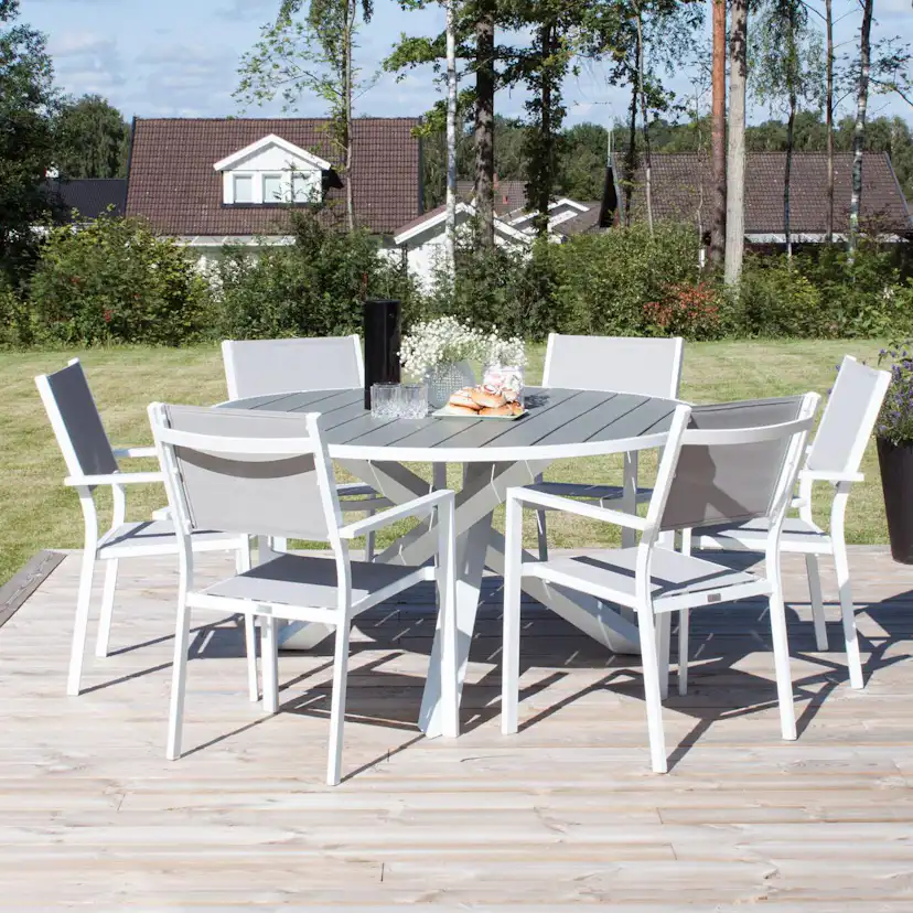 Matgrupp Venture Home Pincy Ø140 med 6 Copacabana Matstolar