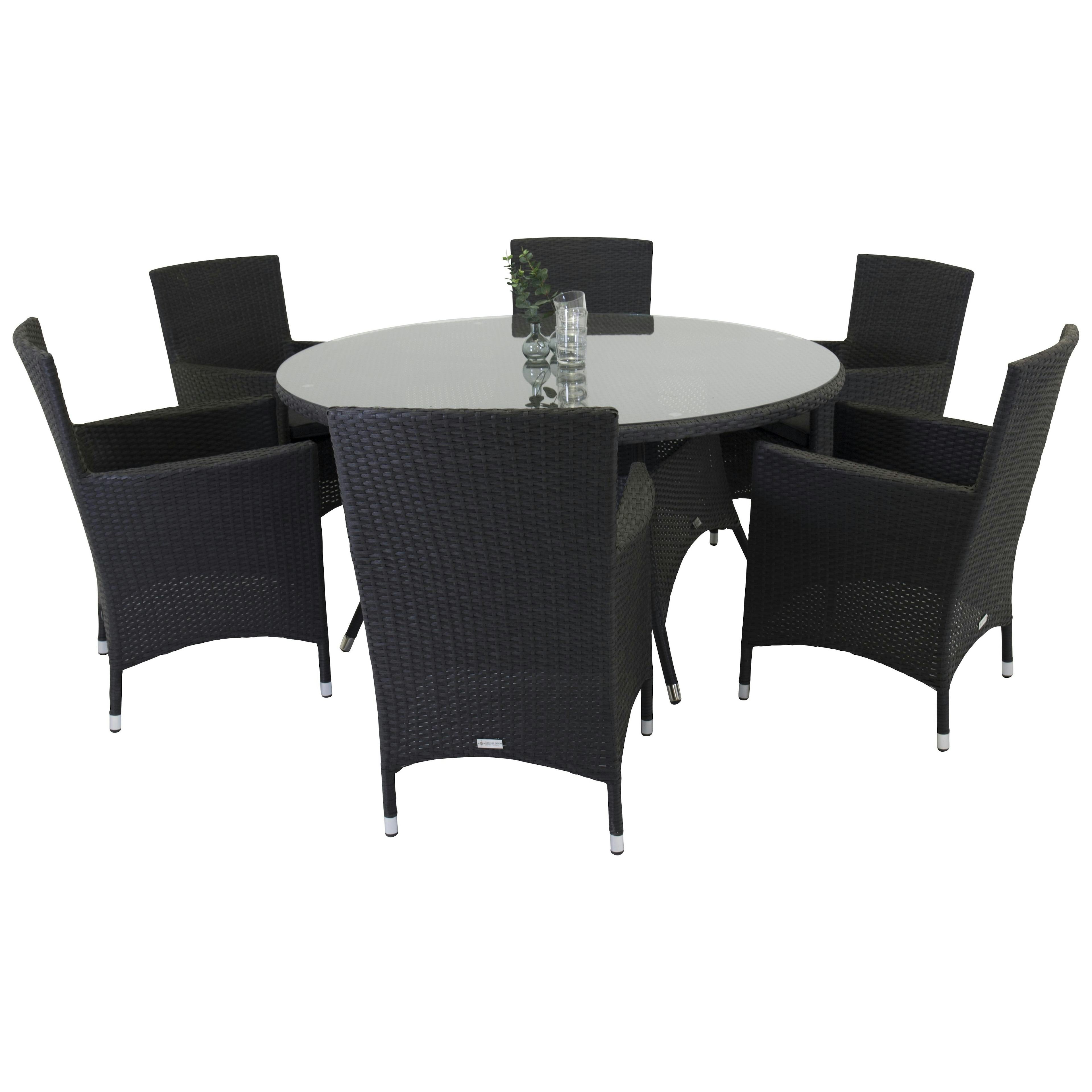 Matgrupp Utomhus Venture Home Virda Ø 150 med 6 Milwa Trädgårdsstolar