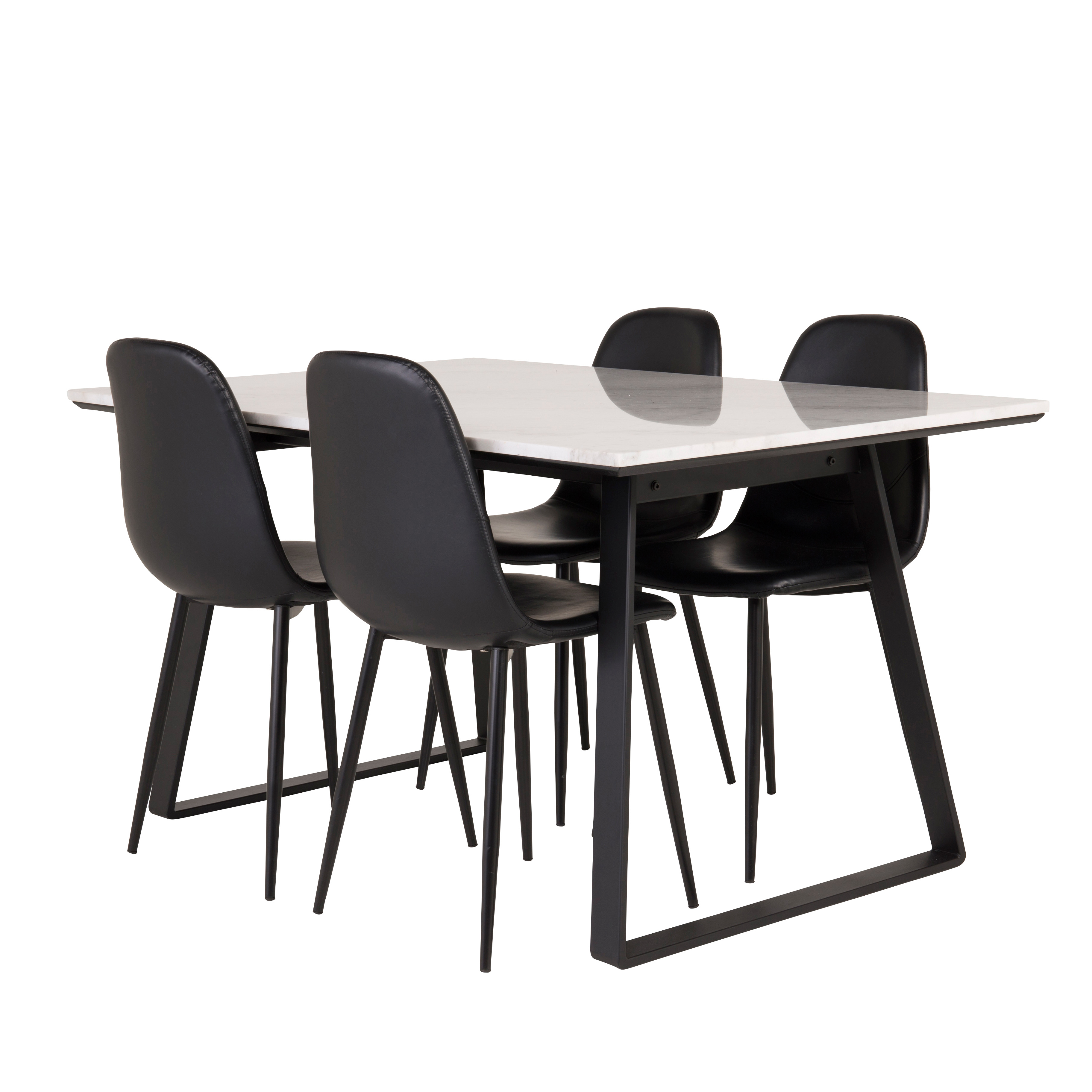 Matgrupp Venture Home Estelle 140 med 4 Pobbie Stolar Läder
