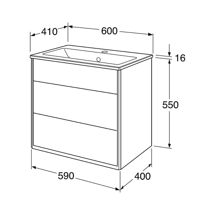 Tvättställsskåp Gustavsberg Graphic 60 cm