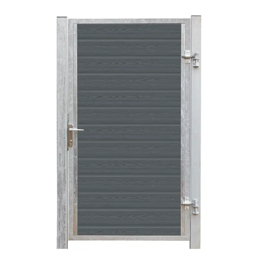 Artura kompositgrind - 99x175 cm + 16 cm stolpar för nedgjutning - högervänd