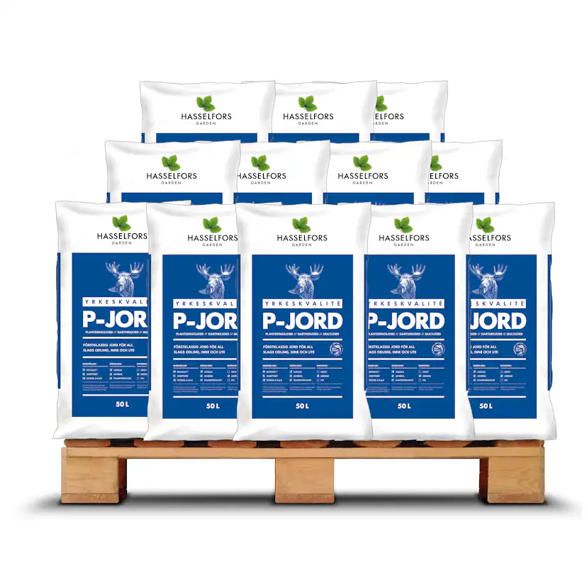 Planteringsjord Hasselfors Garden P-jord Proffs på Pall - 21x50L