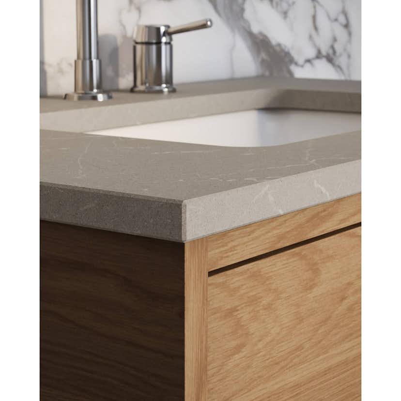 Tvättställskåp Gustavsberg Ducentic 60 cm med Stenbänkskiva, Underlimmat Tvättställ och Benställning