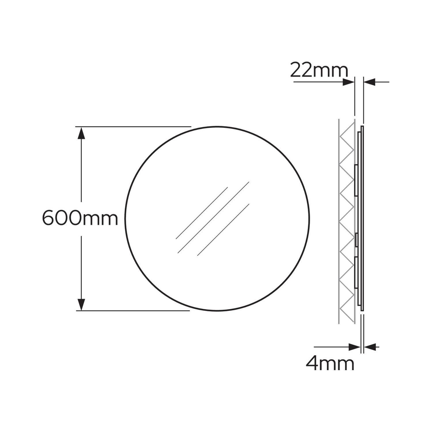 Spegel Gustavsberg Ducentic Rund med Bakgrundsbelysning