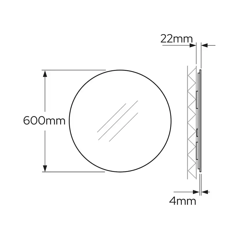 Spegel Gustavsberg Ducentic Rund med Bakgrundsbelysning