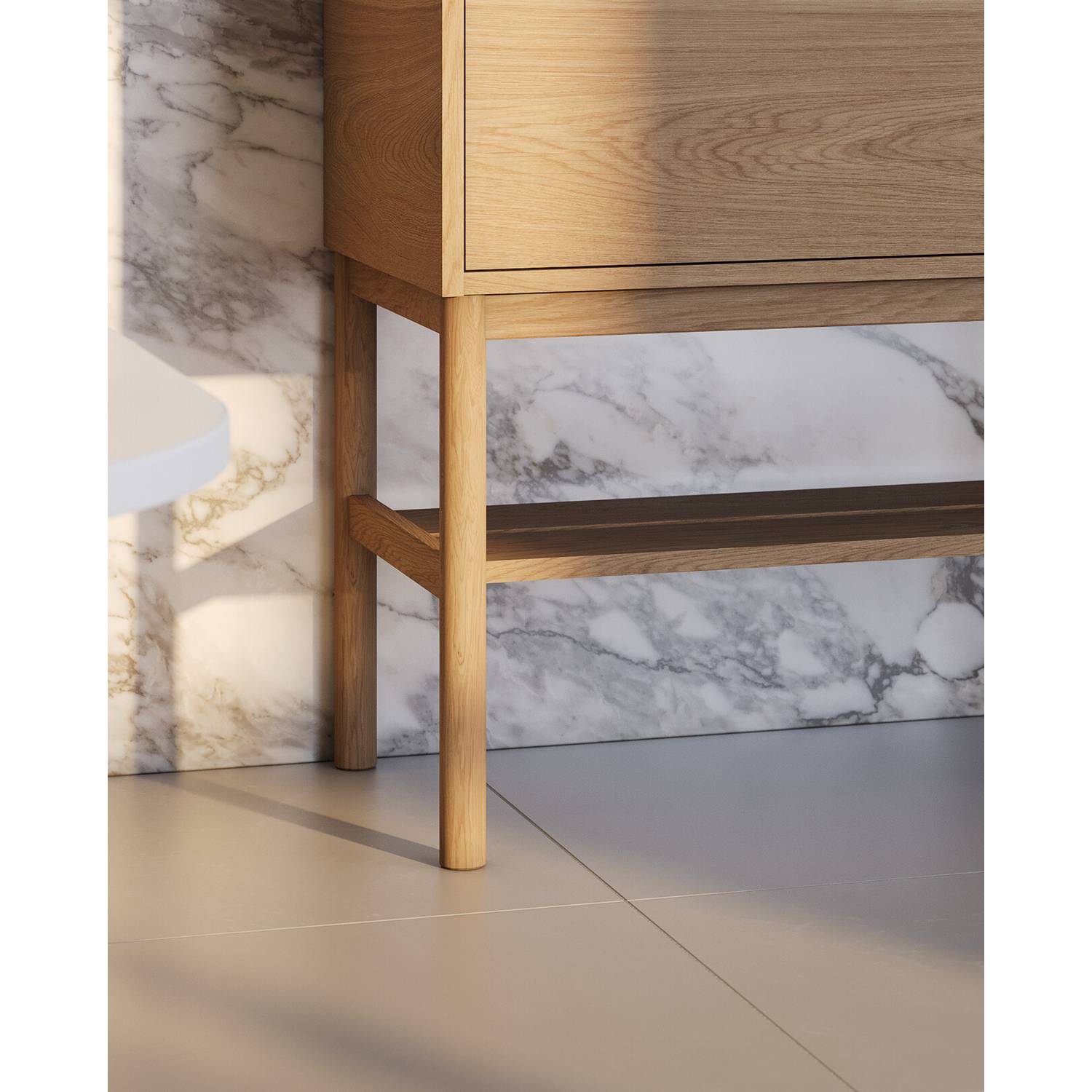 Tvättställskåp Gustavsberg Ducentic 100 cm med Stenbänkskiva, Underlimmat Tvättställ och Benställning