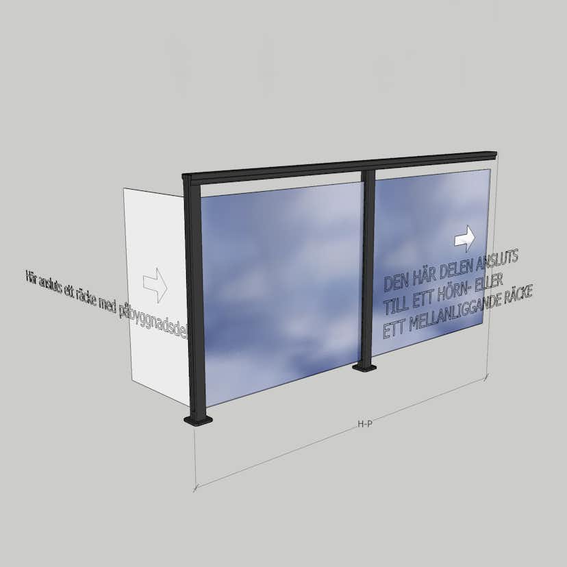 Glasräcke Novoroom Komplett Sektion H-P