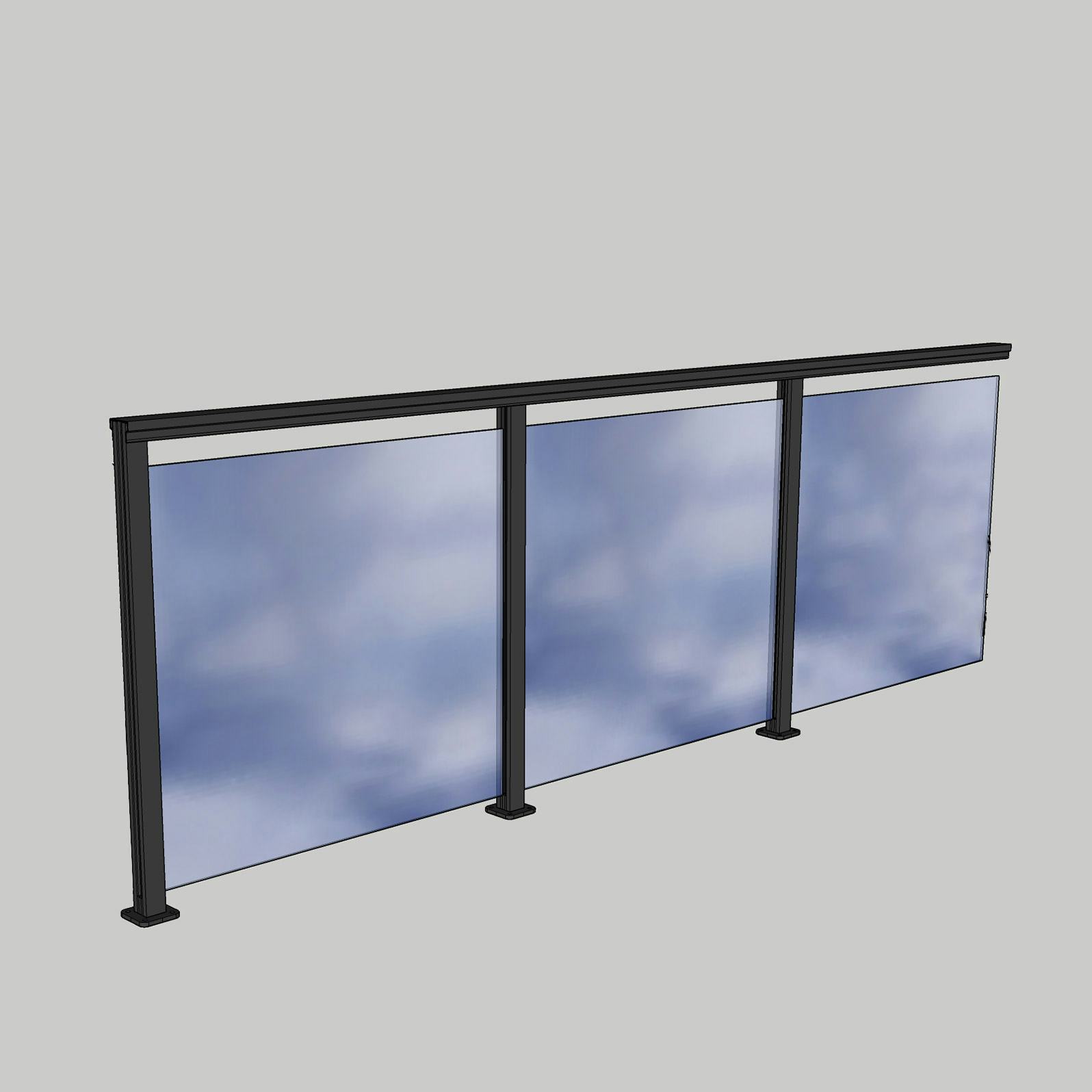 Glasräcke Novoroom Komplett Sektion H-P