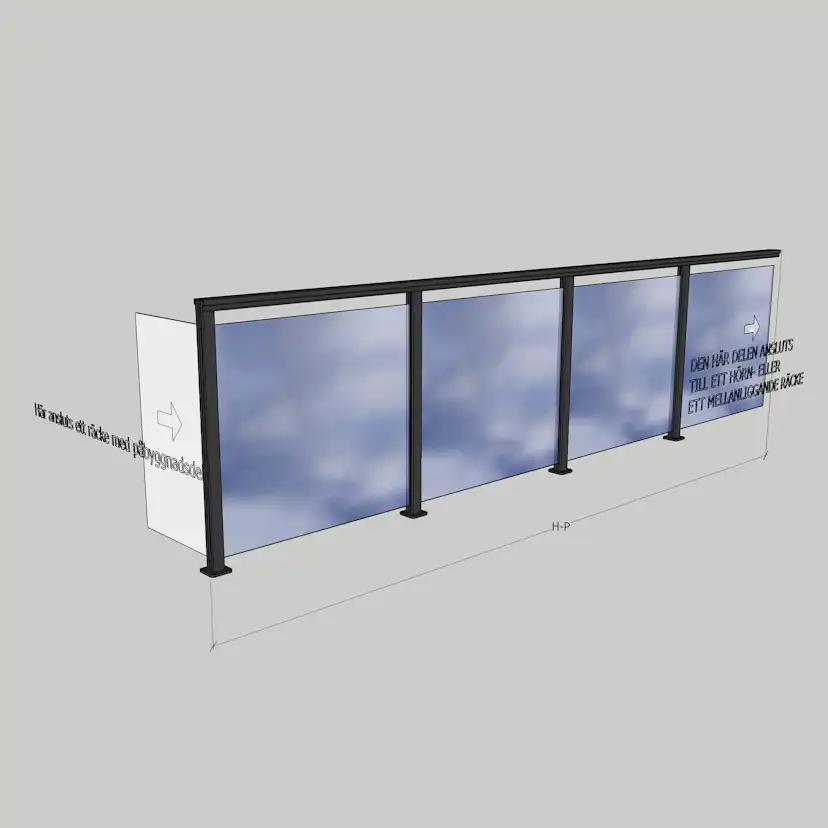 Glasräcke Novoroom Komplett Sektion H-P